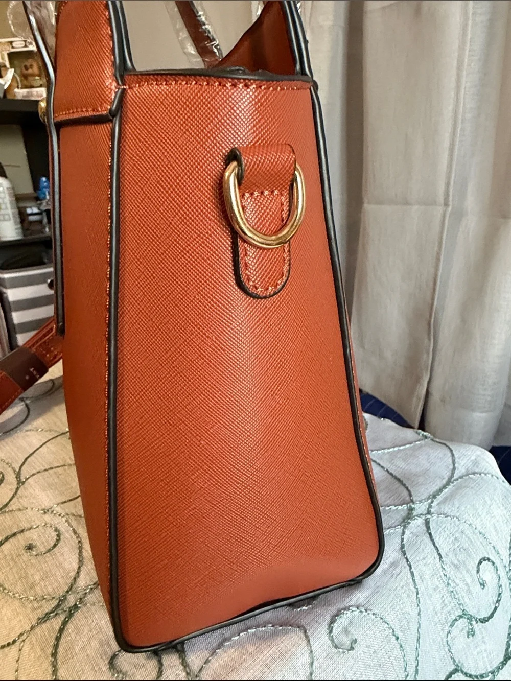 Montana West Women's Satchel Bag — Rust Brown with Gold Hardware